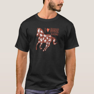 Camiseta Amo las carreras de caballos montando dinero de de