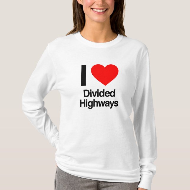 Camiseta amo las carreteras divididas (Anverso)