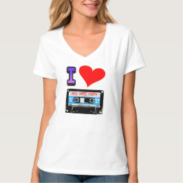 CAMISETA AMO LAS CINTAS RETRAS DE LA MEZCLA DEL CASETE