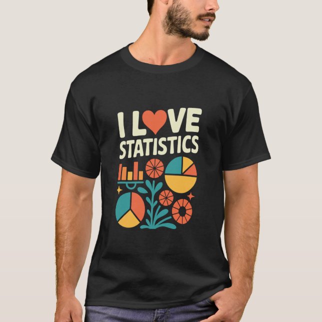 Camiseta Amo las estadísticas Gráficos de datos coloridos (Anverso)