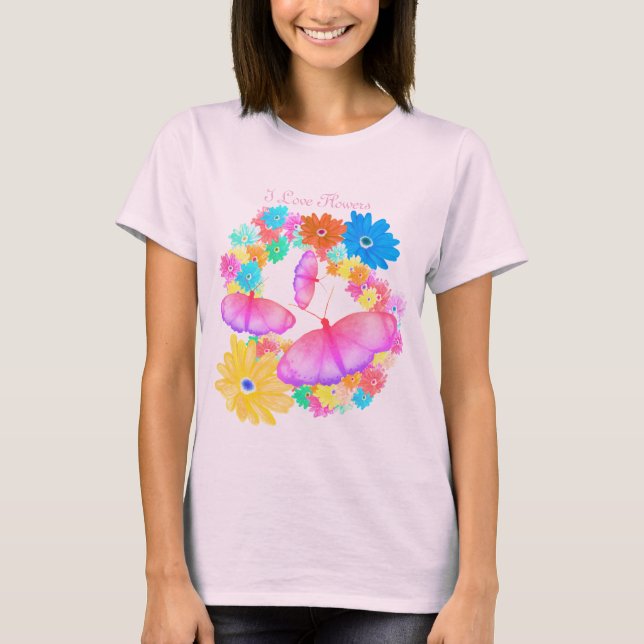 Camiseta Amo Las Flores. Mariposa Dream T-Shirt (Anverso)