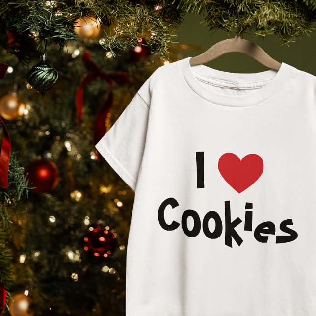 Camiseta Amo las galletas Corazón Rojo (I Love Cookies T-Shirt)