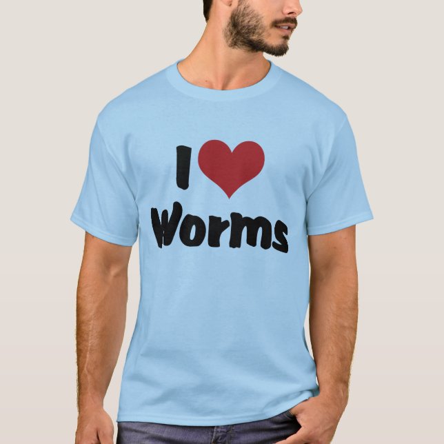 Camiseta Amo las lombrices del corazón (Anverso)