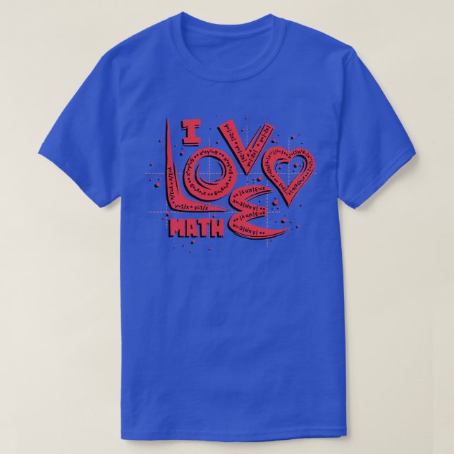 Camiseta Amo las matemáticas (Diseño del anverso)