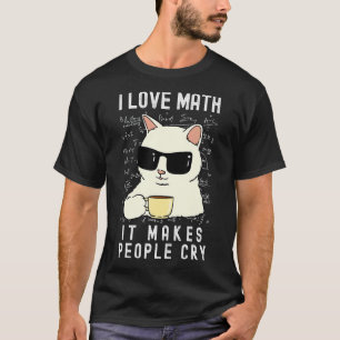 Camiseta Amo las Matemáticas Gatos  Chicos Chicas Hombres M