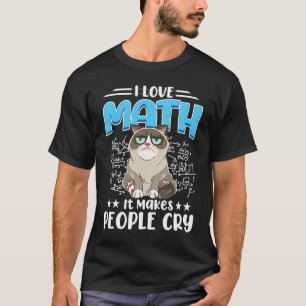 Camiseta Amo las matemáticas hace llorar a la gente Gato ma
