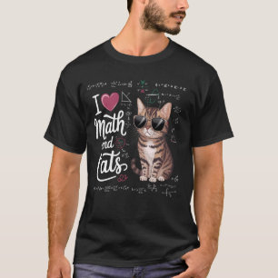 Camiseta Amo las Matemáticas y Gatos Profesor Enseñando Mat