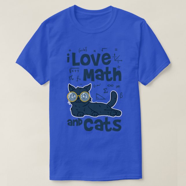 Camiseta Amo las matemáticas y los gatos (Diseño del anverso)
