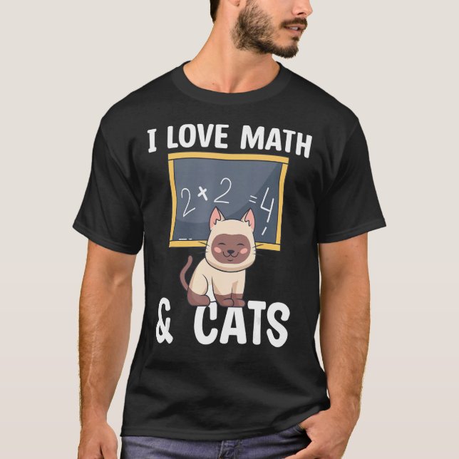 Camiseta Amo Las Matemáticas Y Los Gatos (Anverso)