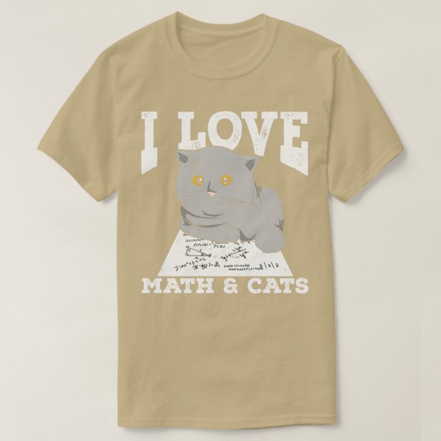 Camiseta Amo Las Matemáticas Y Los Gatos (Diseño del anverso)