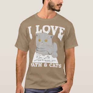 Camiseta Amo Las Matemáticas Y Los Gatos
