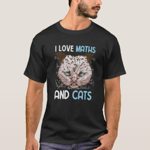 Camiseta Amo las matemáticas y los gatos