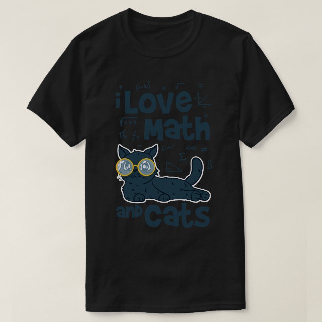 Camiseta Amo las matemáticas y los gatos (Diseño del anverso)