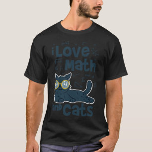 Camiseta Amo las matemáticas y los gatos