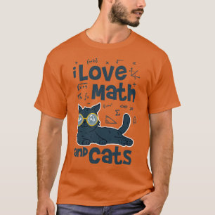 Camiseta Amo las matemáticas y los gatos