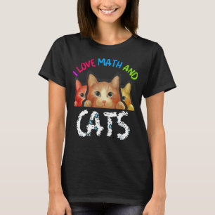 Camiseta Amo las matemáticas y los gatos