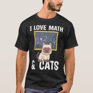 Camiseta Amo las matemáticas y los gatos