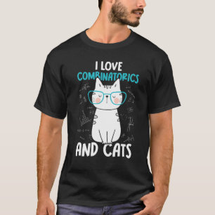 Camiseta Amo las Matemáticas y los Gatos   Combinatoria 1