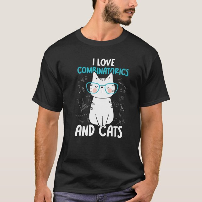 Camiseta Amo las matemáticas y los gatos   Combinatoria  1 (Anverso)