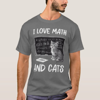 Camiseta Amo Las Matemáticas Y Los Gatos Divertido Amante D