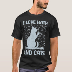 Camiseta Amo las Matemáticas y los Gatos Divertidos Amantes