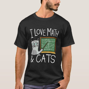 Camiseta Amo Las Matemáticas Y Los Gatos Feliz Profesor Y E