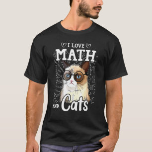 Camiseta Amo las matemáticas y los gatos Gatito Felino