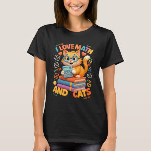 Camiseta Amo las Matemáticas y los Gatos Gatito Lindo Gato