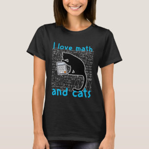 Camiseta Amo las matemáticas y los gatos Gatito lindo gato 