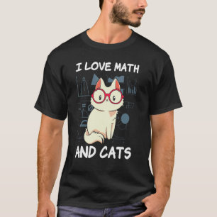 Camiseta Amo Las Matemáticas Y Los Gatos Gatito Lindo Gato 