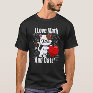 Camiseta Amo las Matemáticas y los Gatos Hombres Mujeres P