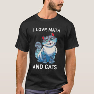 Camiseta Amo Las Matemáticas Y Los Gatos - Matemáticas Dive