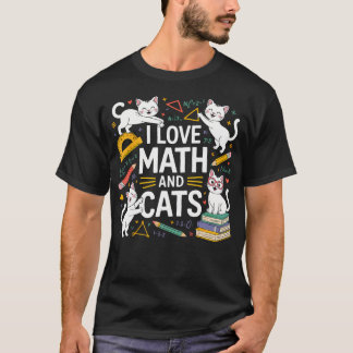 Camiseta Amo Las Matemáticas Y Los Gatos Matemáticas Divert