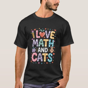 Camiseta Amo las Matemáticas y los Gatos, Profesor de Matem