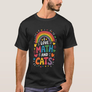 Camiseta Amo las Matemáticas y los Gatos, Profesor de Matem