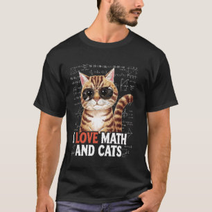 Camiseta Amo las Matemáticas y los Gatos Profesor de Matemá