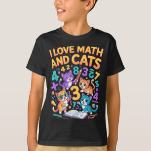 Camiseta Amo Las Matemáticas Y Los Gatos Profesor Estudiant