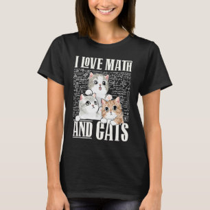Camiseta Amo Las Matemáticas Y Los Gatos Profesora De Matem