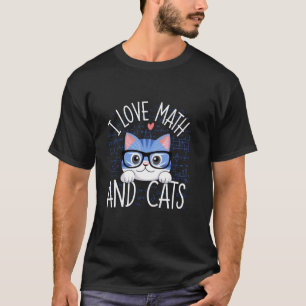 Camiseta Amo las Matemáticas y los Gatos Regalos Lindos y F