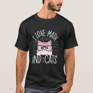 Camiseta Amo las matemáticas y los gatos regalos lindos y n