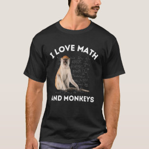 Camiseta Amo las matemáticas y los monos Amante de los mono