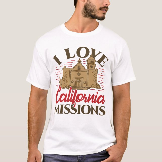 Camiseta Amo las misiones de California (Anverso)
