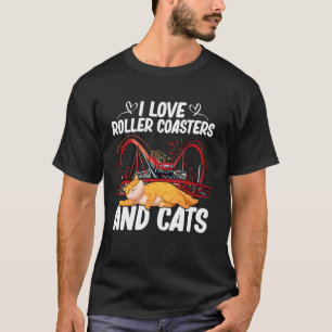 Camiseta Amo Las Montañas Rusas Y Gatos Dueño De Mascotas A