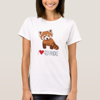 Camiseta Amo las pandas rojas - panda roja linda
