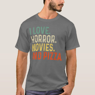 Camiseta Amo Las Películas De Terror Y La Pizza Retro Vinta