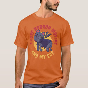 Camiseta Amo Las Películas De Terror Y Mi Gato para Hombres