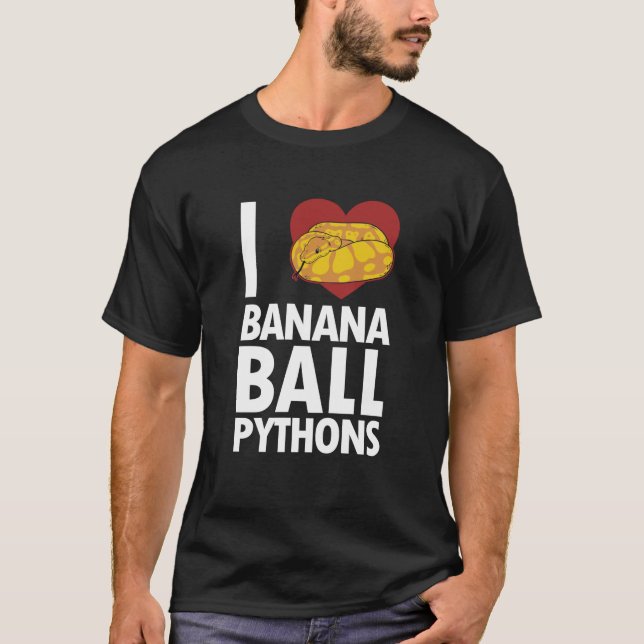 Camiseta Amo las pitones bola de banana Pythonidae Pitón de (Anverso)