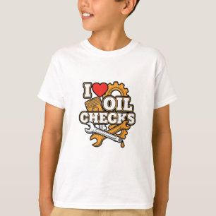 Camiseta Amo las revisiones de aceite Chistoso mecánico de