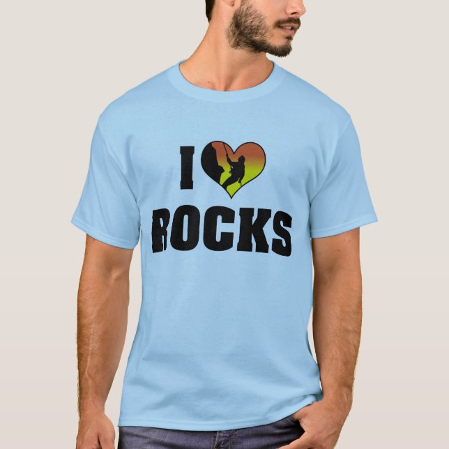 Camiseta Amo las rocas - Escalada en roca (Anverso)