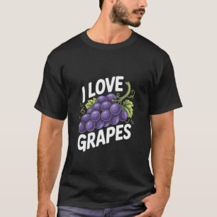 Camiseta Amo las Uvas Fruta Morada Racimo Tema Viñedo